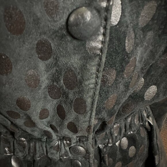 Black Polka Dot Peplum Jacket Size Small Vintage 80s 90s - Picture 8 of 8